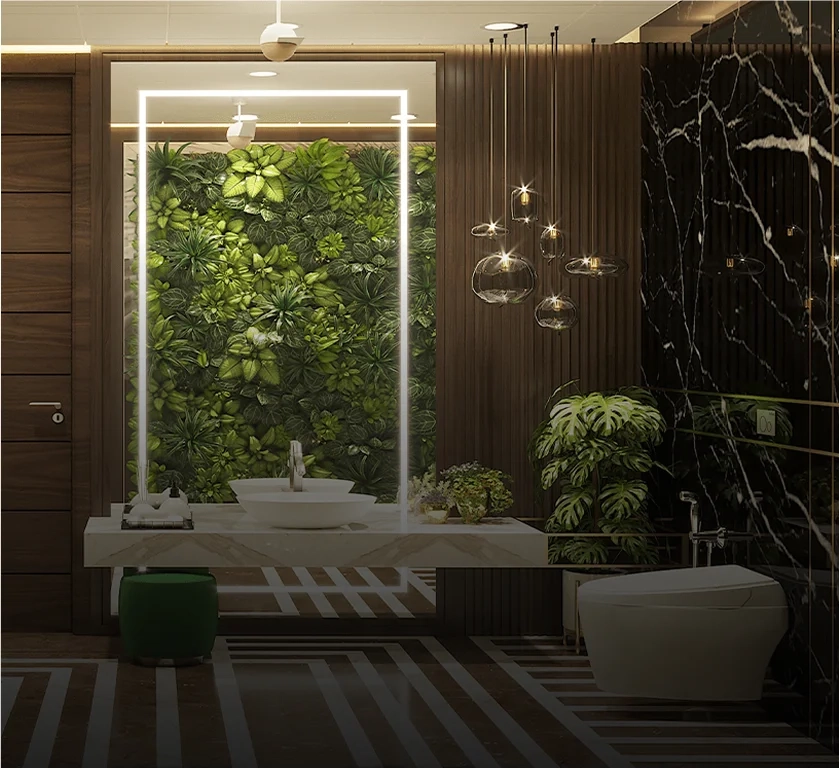 Chrome finish faucets display